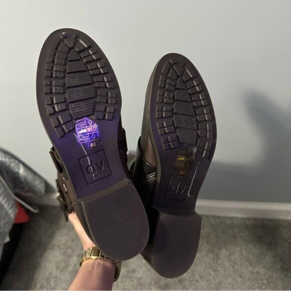 Dolce Vita Brown Buckle Knee High Boots 8.5 Riding Moto Chic Equestrian - Picture 12 of 15